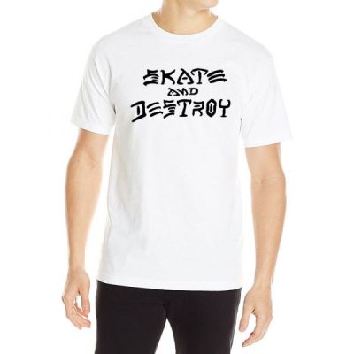 Thrasher Skate Mag Skate & Destroy Short Sleeve Tee White - Weiß - Kurzärmeliges T-shirt