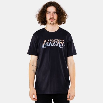 NEW ERA NBA Photographic Wordmark Tee Los Angeles Lakers Navy - Schwarz - Kurzärmeliges T-shirt