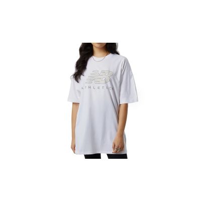 New Balance Athletics Oversized Tee - Weiß - Kurzärmeliges T-shirt
