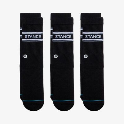 Stance Basic 3 Pack Crew Black - Schwarz - Socken