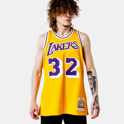 Mitchell & Ness Authentic Jersey Los Angeles Lakers Magic Johnson Yellow - Gelb - Jersey