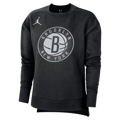 Nike Brooklyn Wmns Fleece Crew Statement Long-Sleeve Top - Schwarz - Kurzärmeliges T-shirt