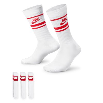 Nike Sportswear Dri-FIT Everyday Essential Crew 3-Pack Socks White University Red - Weiß - Socken