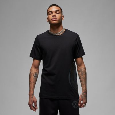Jordan Paris Saint-Germain Logo Tee Black - Schwarz - Kurzärmeliges T-shirt