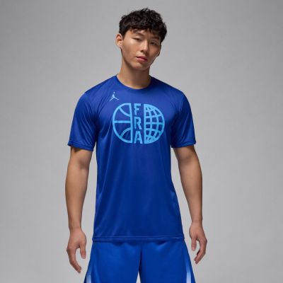 Jordan France Practice Basketball Tee - Blau - Kurzärmeliges T-shirt