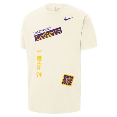Nike NBA Los Angeles Lakers Oversized Basketball Tee - Weiß - Kurzärmeliges T-shirt