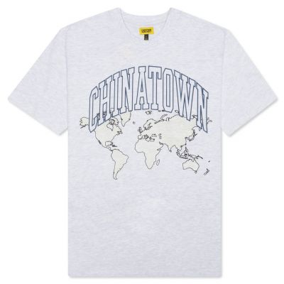 Chinatown Market Globe Uv Arc Tee Ash Grey - Grau - Kurzärmeliges T-shirt