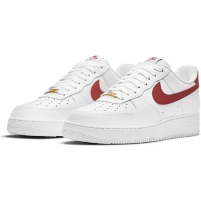 Nike Air Force 1 '07 Low "Team Red" - Weiß - Turnschuhe