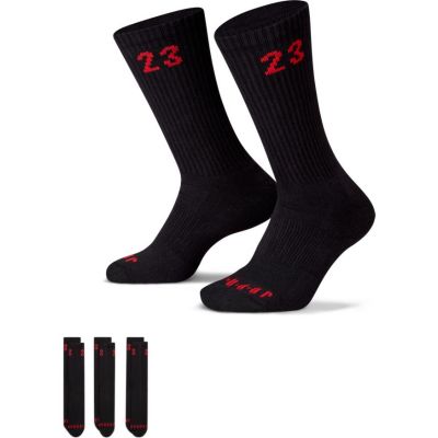 Jordan Essentials 3 Pack Crew Black/Red Socks - Schwarz - Socken