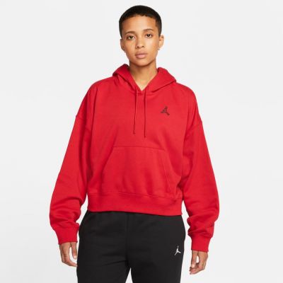 Jordan Essentials Wmns Fleece Red - Rot - Hoodie