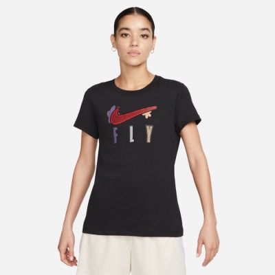 Nike Dri-FIT Swoosh Fly 2 Wmns Tee - Schwarz - Kurzärmeliges T-shirt