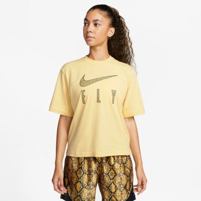 Nike Dri-FIT Swoosh Fly Wmns Boxy Tee - Gelb - Kurzärmeliges T-shirt