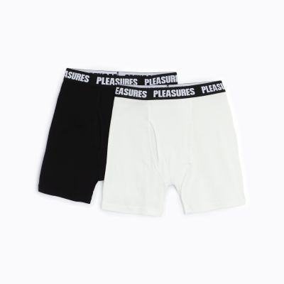 Pleasures Boxer Brief 2-Pack Black/White - Multi-color - Unterwäsche