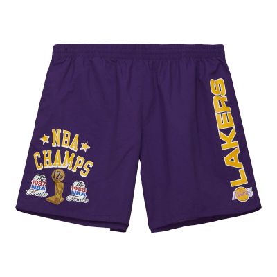 Mitchell & Ness NBA LA Lakers Team Heritage Woven Shorts - Violett - Kurze Hose