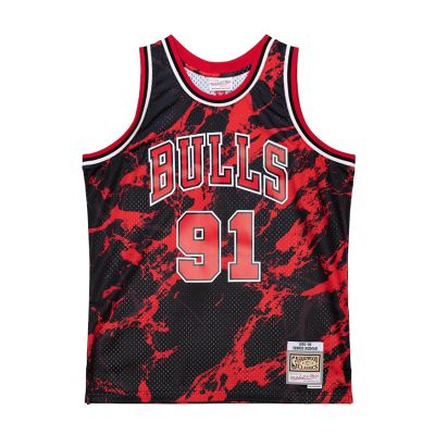 Mitchell & Ness NBA Chicago Bulls Dennis Rodman Team Marble Swingman Jersey - Schwarz - Jersey