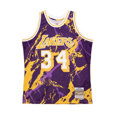 Mitchell & Ness NBA Los Angeles Lakers Shaquille O'Neal Team Marble Swingman Jersey - Violett - Jersey